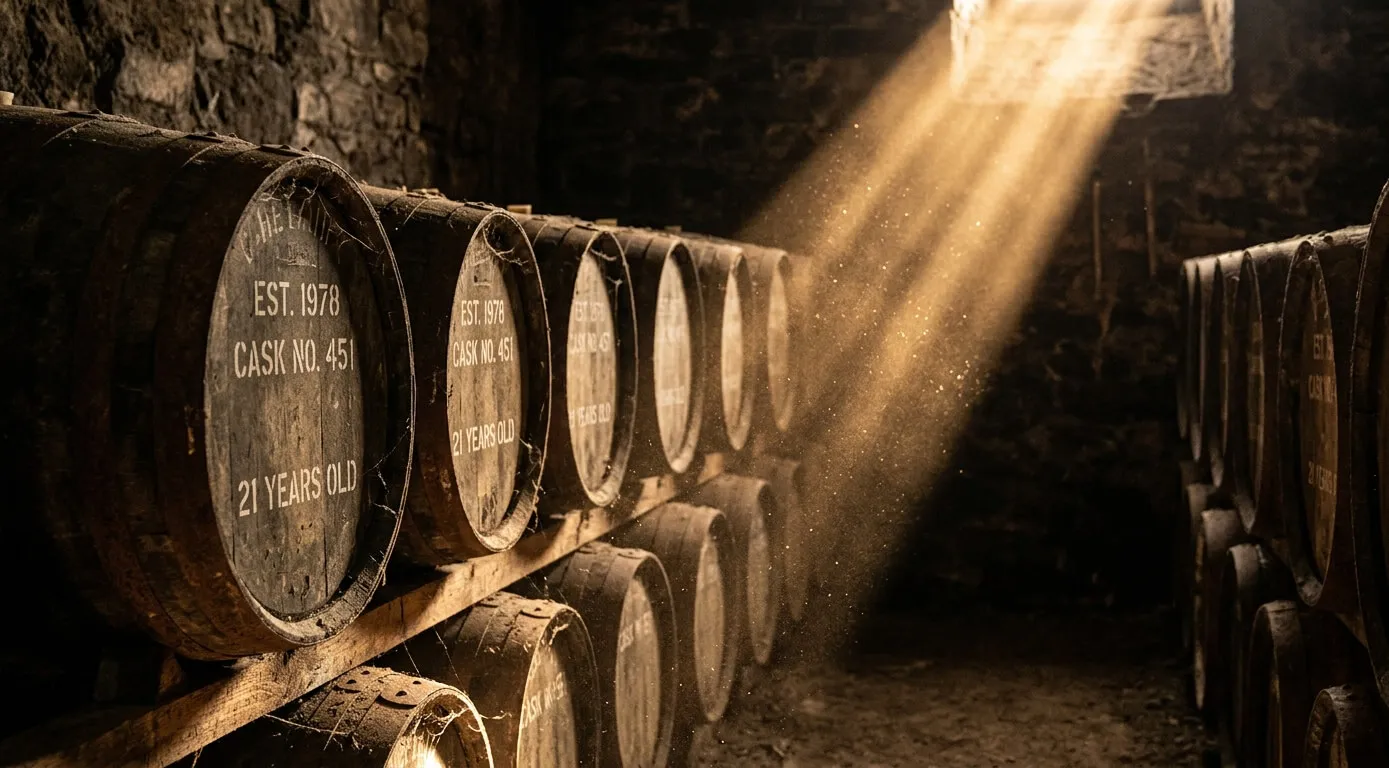 熟成されるお酒の樽